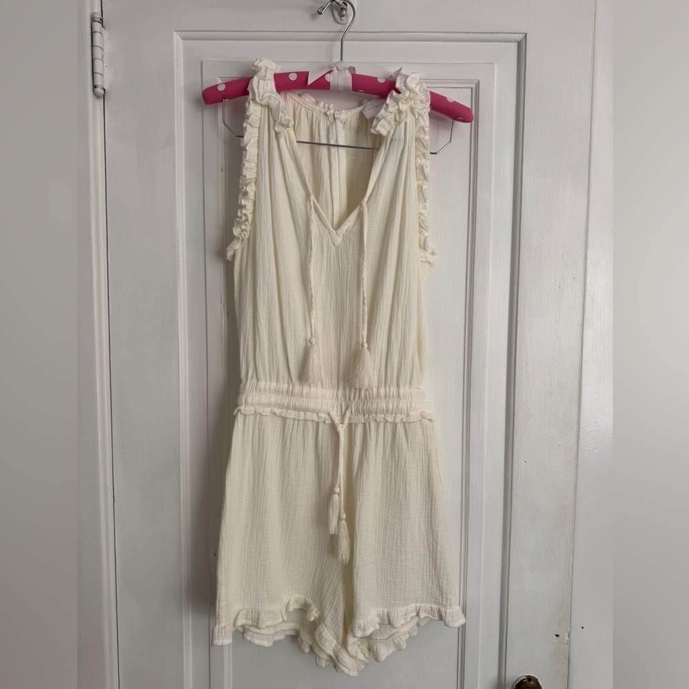 Sundays Cream Ruffled Romper